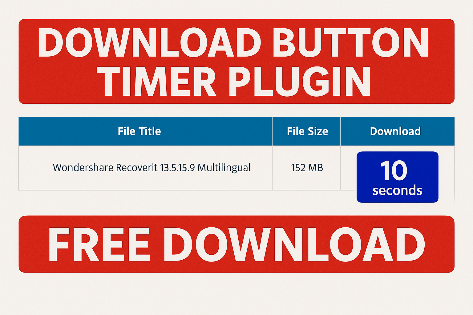 Download Button Timer Plugin