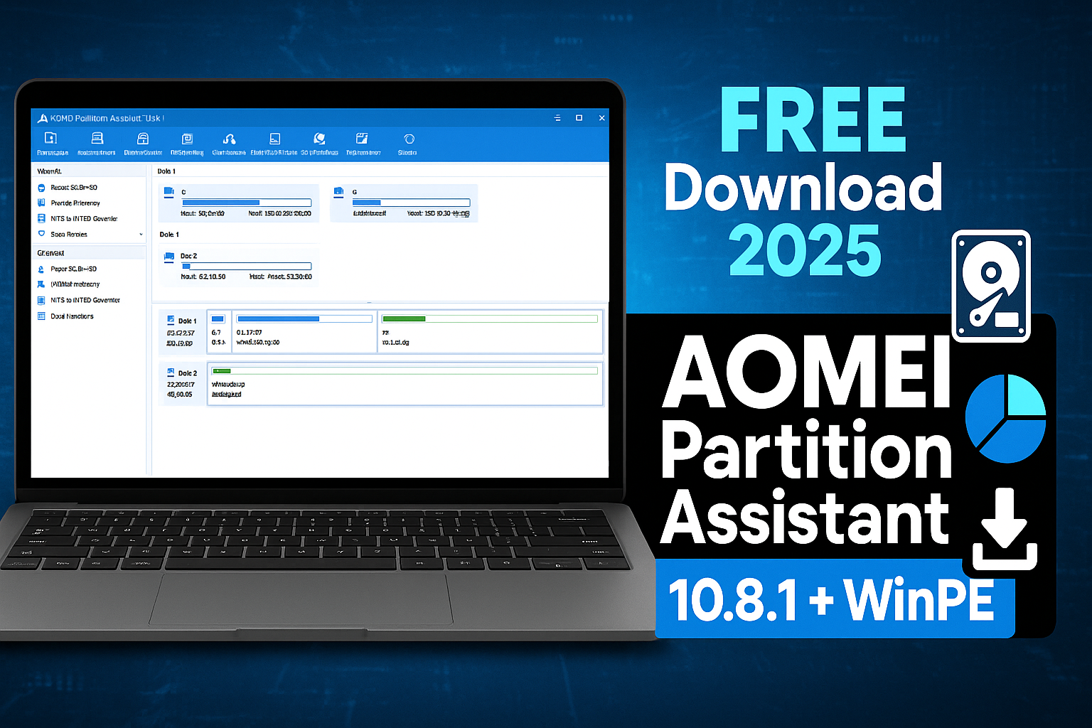 AOMEI Partition Assistant 10.8.1 + WinPE Free Download – Full Version (Pro, Technician, Server)